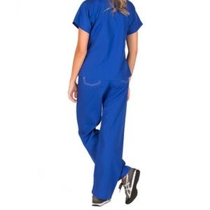 BLUE SKY SCRUBS BLUE WITH RED DRAWSTRING SHELBY PANTS